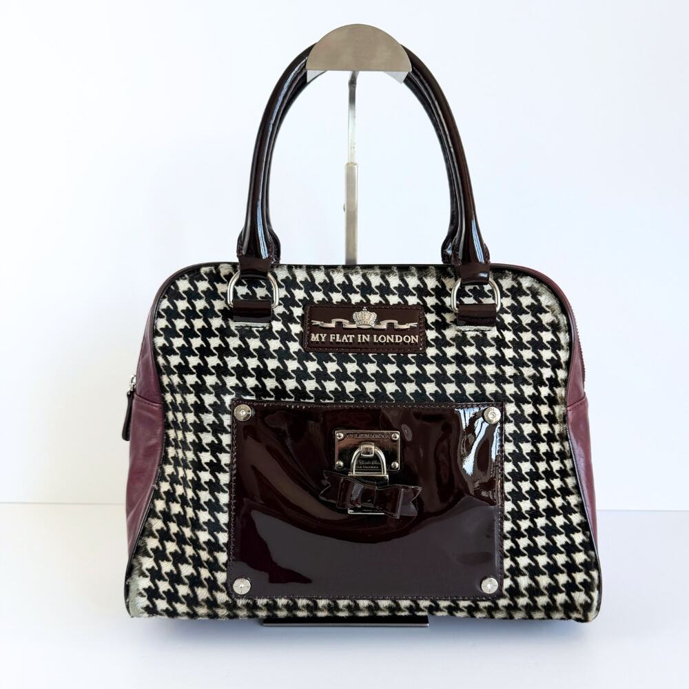 My Flat In London Andover Houndstooth Satchel